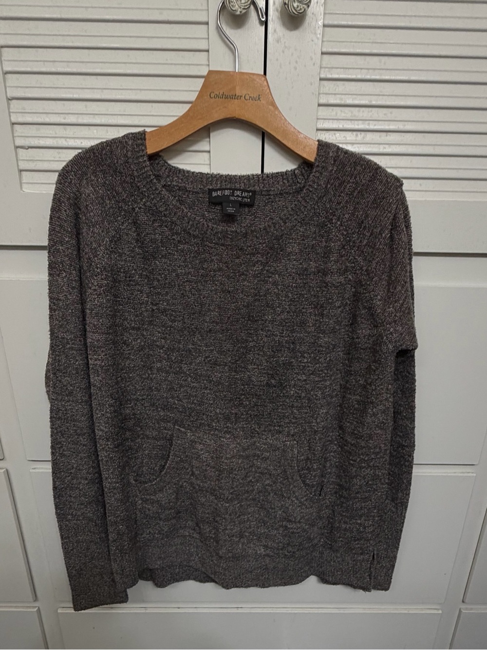 Barefoot Dreams Women's Crewneck Sweater in Charcoal Heather